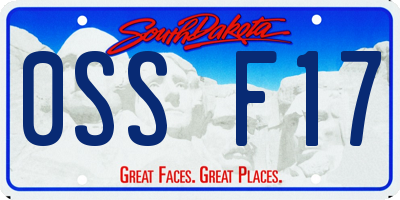 SD license plate 0SSF17
