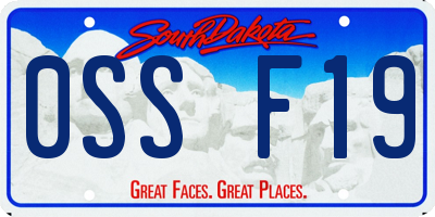 SD license plate 0SSF19