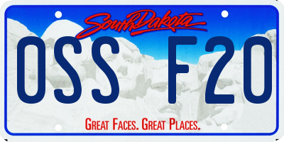 SD license plate 0SSF20