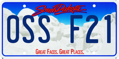 SD license plate 0SSF21