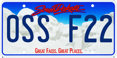 SD license plate 0SSF22