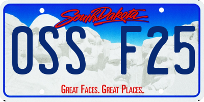 SD license plate 0SSF25