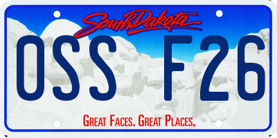 SD license plate 0SSF26