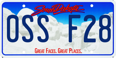 SD license plate 0SSF28