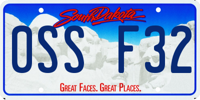 SD license plate 0SSF32