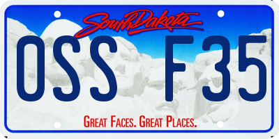 SD license plate 0SSF35