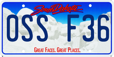 SD license plate 0SSF36
