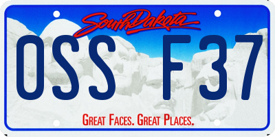 SD license plate 0SSF37