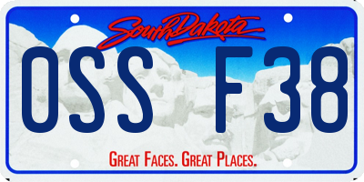 SD license plate 0SSF38