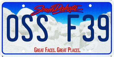 SD license plate 0SSF39