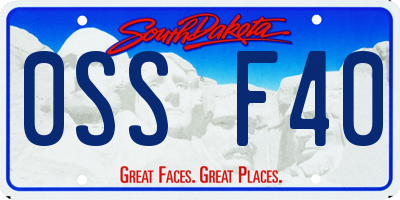 SD license plate 0SSF40