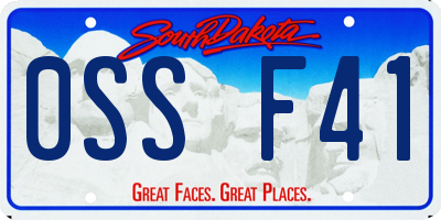 SD license plate 0SSF41