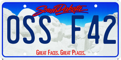 SD license plate 0SSF42
