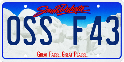 SD license plate 0SSF43