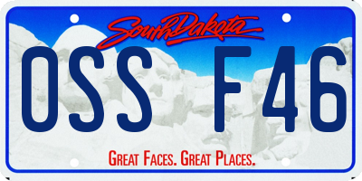 SD license plate 0SSF46