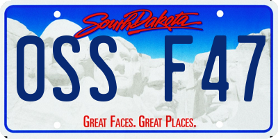 SD license plate 0SSF47