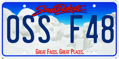 SD license plate 0SSF48