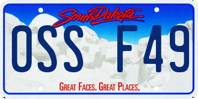 SD license plate 0SSF49