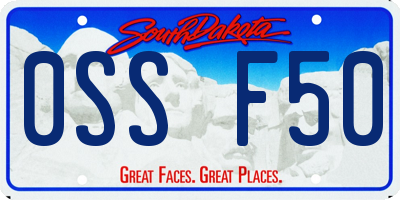 SD license plate 0SSF50