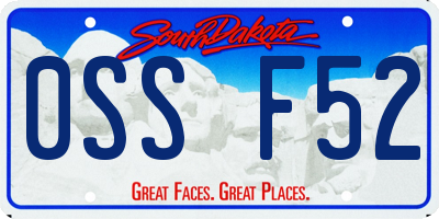 SD license plate 0SSF52