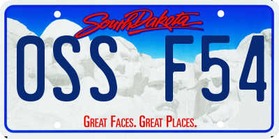 SD license plate 0SSF54