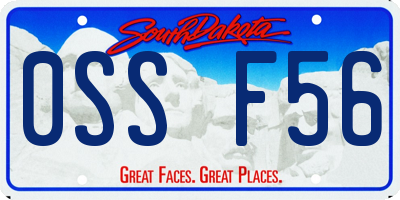 SD license plate 0SSF56