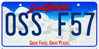 SD license plate 0SSF57