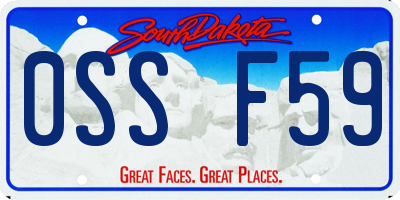 SD license plate 0SSF59