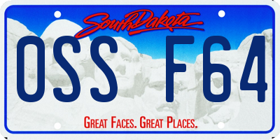 SD license plate 0SSF64