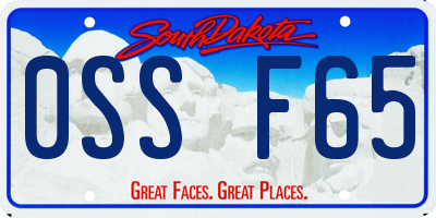 SD license plate 0SSF65