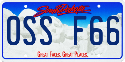 SD license plate 0SSF66
