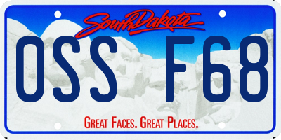 SD license plate 0SSF68