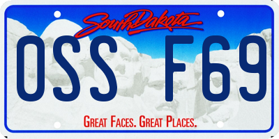 SD license plate 0SSF69