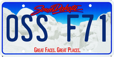 SD license plate 0SSF71