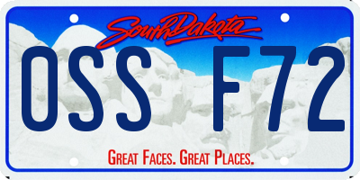 SD license plate 0SSF72