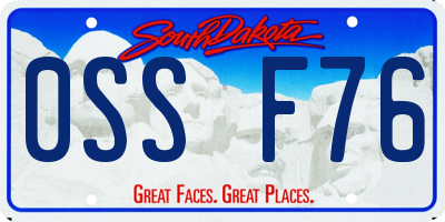 SD license plate 0SSF76