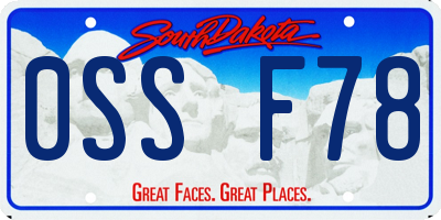 SD license plate 0SSF78