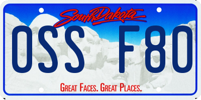 SD license plate 0SSF80