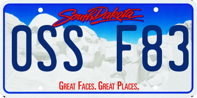 SD license plate 0SSF83