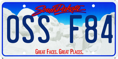 SD license plate 0SSF84