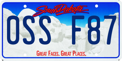 SD license plate 0SSF87