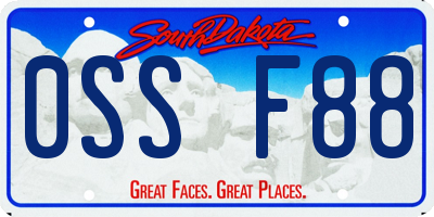 SD license plate 0SSF88