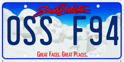 SD license plate 0SSF94
