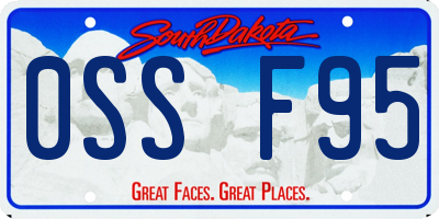 SD license plate 0SSF95