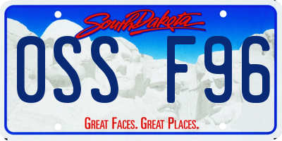SD license plate 0SSF96