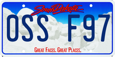 SD license plate 0SSF97