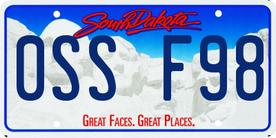 SD license plate 0SSF98