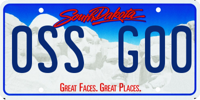 SD license plate 0SSG00