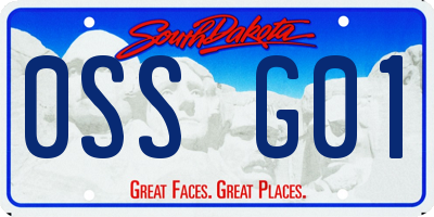 SD license plate 0SSG01