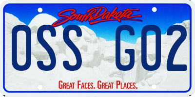 SD license plate 0SSG02